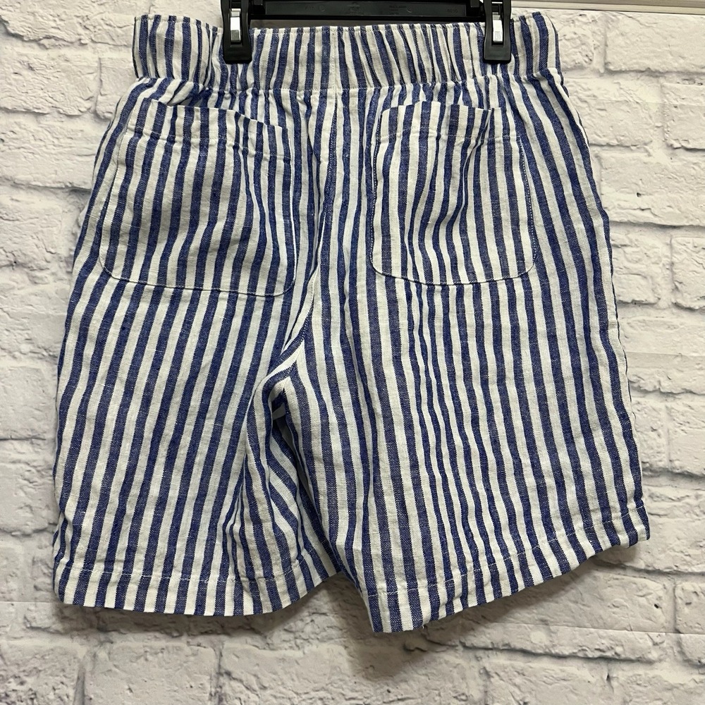 Lands' End Womens Shorts High Rise Striped Blue White Size S Casual Comfort - Picture 2 of 7